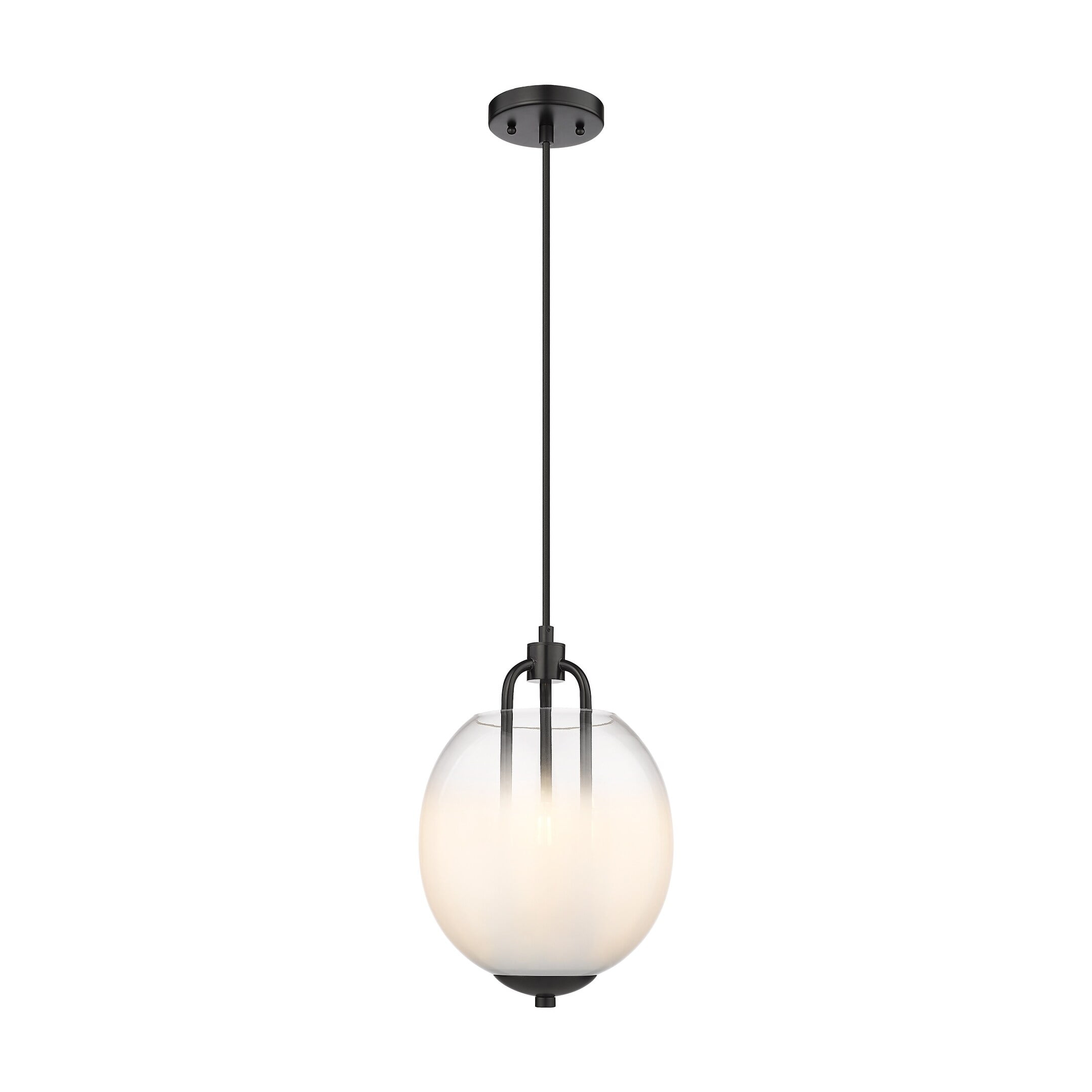 Matte Black and White Glass 3-Light Pendant