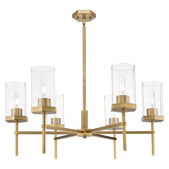 Innovations Lighting 463-6Cr-G463-8Cl Blakeley 6 Light 32" Wide Chandelier - Brass