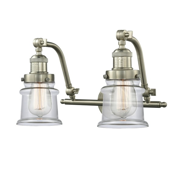 Innovations Lighting 515-2W-SN-G182S Small Canton 2 Light 18" Wide Bathroom Vanity Light -