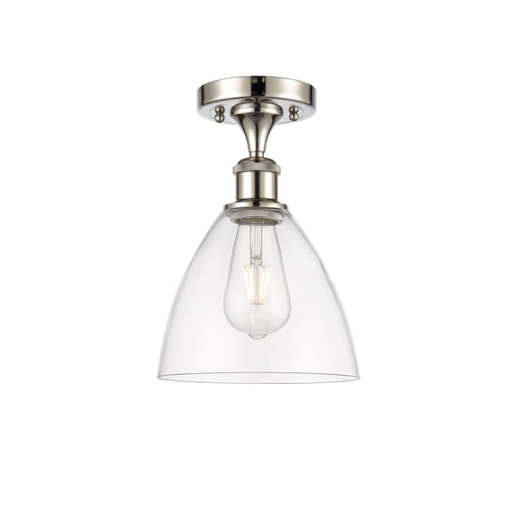 Innovations Lighting 516-1C-PN-GBD-752 Bristol 8" Wide Semi-Flush Ceiling Fixture - Nickel