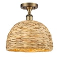 thumbnail image 1 of Innovations Lighting 516-1C-13-12 Woven Rattan Semi-Flush Woven Rattan 12" Wide Semi-Flush, 1 of 2