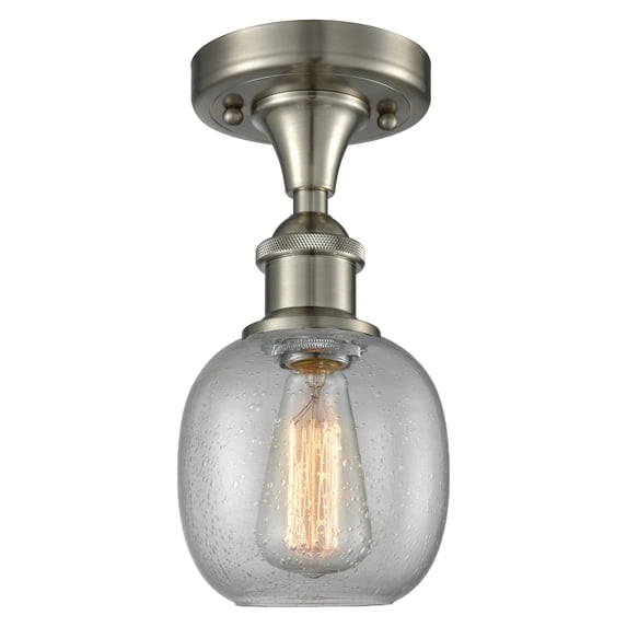 Innovations Lighting 516-1C-SN-G104 Belfast 1 Light 6" Wide Semi-Flush Ceiling Fixture -