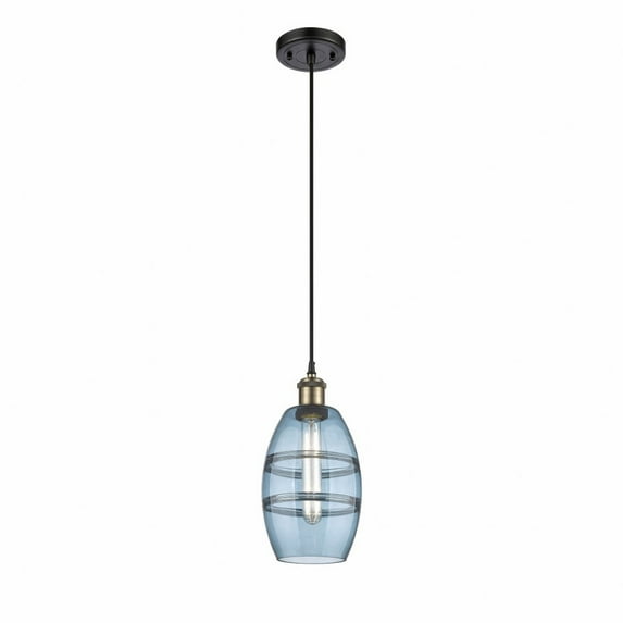 516-1P-BAB-G557-6BL Innovations Lighting Vaz - 1 Light Cord Hung Mini Pendant In Industrial Style-8.13 Inches Tall and 5.88 Inches Wide-Black Antique