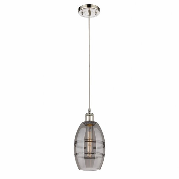 516-1P-PN-G557-6SM-Innovations Lighting-Vaz - 1 Light Cord Hung Mini Pendant In Industrial Style-8.13 Inches Tall and 5.88 Inches Wide-Polished Nickel