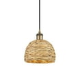 thumbnail image 1 of Innovations Lighting 516-1P-9-8 Woven Rattan Pendant Woven Rattan 8" Wide Mini Pendant -, 1 of 2