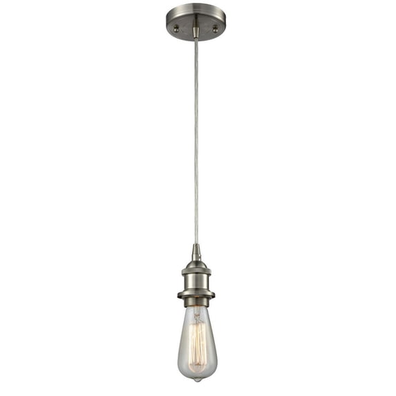 516-1P-SN Innovations Lighting Bare Bulb-1 Light Mini Pendant in Industrial Style-4.5 Inches Wide by 4 Inches High-Brushed Satin Nickel Finish
