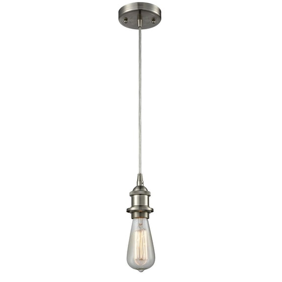 516-1P-SN Innovations Lighting Bare Bulb-1 Light Mini Pendant in Industrial Style-4.5 Inches Wide by 4 Inches High-Brushed Satin Nickel Finish
