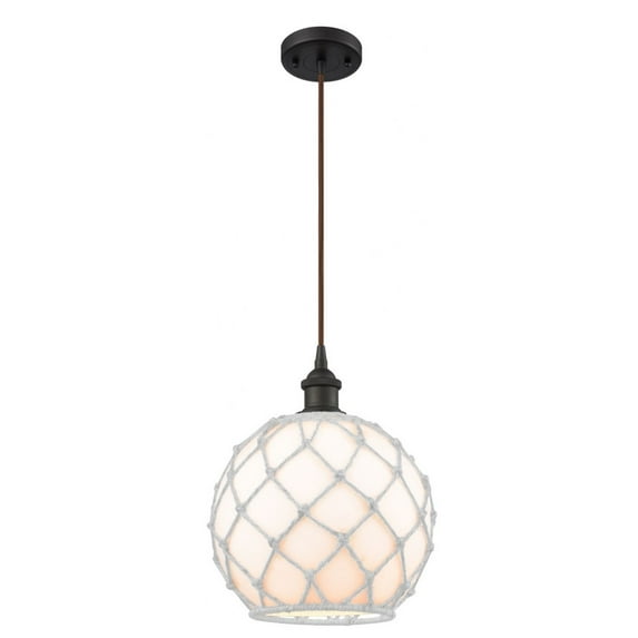 Innovations Lighting - Farmhouse Rope - 1 Light Cord Hung Mini Pendant In