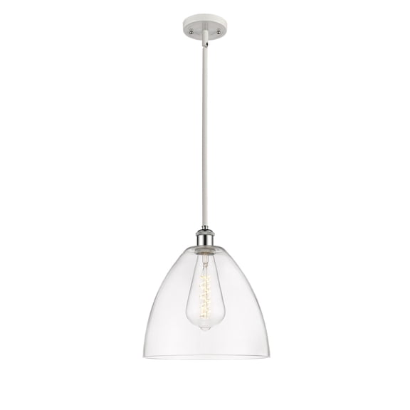 Innovations Lighting 516-1S-WPC-GBD-122 Bristol 12" Wide Pendant - White and Polished