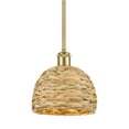 thumbnail image 1 of Innovations Lighting 516-1S-SG-RBD-8-NAT Woven Rattan 8" Wide Mini Pendant - Satin Gold /, 1 of 2