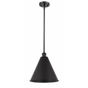 Innovations Lighting 516-1S-BK-MBC-16-BK-LED Ballston Cone - 1 Light Cone Pendant In Industrial Style-16.75 Inches Tall and 16 Inches Wide Matte Black Matte Black Matte Black Finish