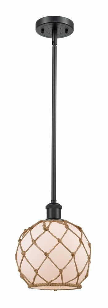 Ballston 10" Matte Black Mini Pendant with Glass Shade