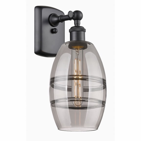 516-1W-BK-G557-6SM-Innovations Lighting-Vaz - 1 Light Wall Sconce In Industrial Style-9.13 Inches Tall and 5.88 Inches Wide-Matte Black Finish-Light