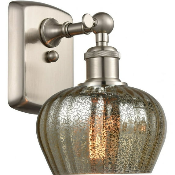 516-1W-SN-G96 Innovations Lighting Ballston Cone-1 Light Wall Sconce-7 Inches Wide by 10.5 Inches High