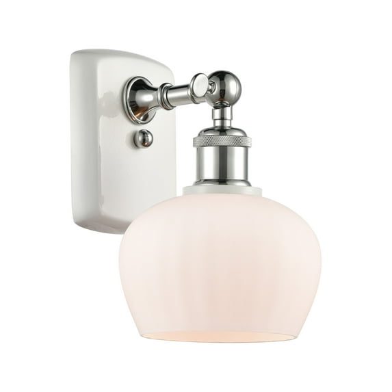 Innovations Lighting 516-1W Fenton Fenton 11" Tall Bathroom Sconce - White and Polished
