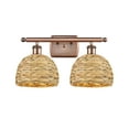 thumbnail image 1 of Innovations Lighting 516-2W-AC-RBD-8-NAT Woven Rattan 2 Light 18" Wide Vanity Light -, 1 of 7