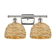 thumbnail image 1 of Innovations Lighting 516-2W-PN-RBD-8-NAT Woven Rattan 2 Light 18" Wide Vanity Light -, 1 of 7