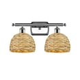 thumbnail image 1 of Innovations Lighting 516-2W-12-18 Woven Rattan Vanity Woven Rattan 2 Light 18" Wide Vanity, 1 of 7