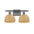 thumbnail image 1 of Innovations Lighting 516-2W-OB-RBD-8-NAT Woven Rattan 2 Light 18" Wide Vanity Light -, 1 of 7