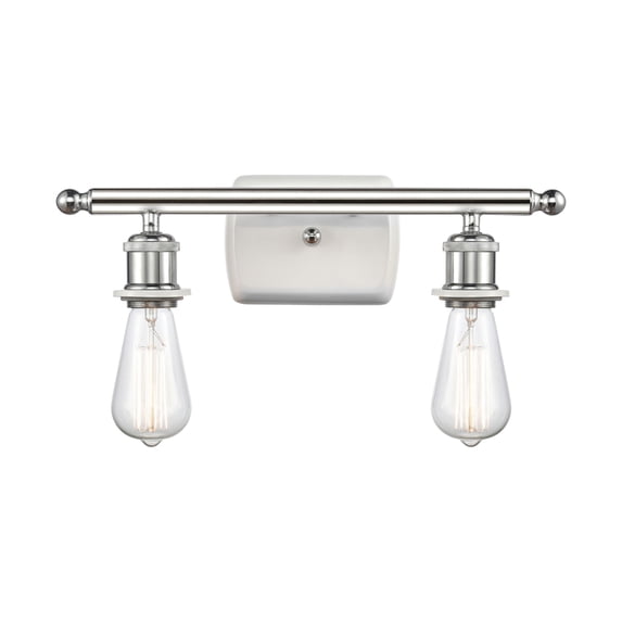 Innovations Lighting 516-2W-WPC Bare Bulb 2 Light 16" Wide Bathroom Vanity Light - White