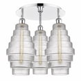 thumbnail image 1 of 516-3C-PC-G672-8-Innovations Lighting-Cascade - 3 Light Flush Mount In Industrial Style-17.5 Inches Tall and 19.75 Inches Wide-Polished Chrome, 1 of 7