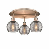 Innovations Lighting - Athens Deco Swirl - 3 Light Flush Mount In Industrial