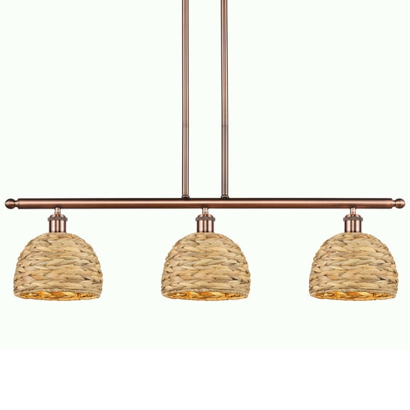 Innovations Lighting 516-3I-11-36 Woven Rattan Linear Woven Rattan 3 Light 36" Wide Linear