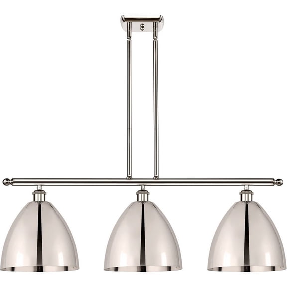 516-3I-PN-MBD-9-PN Innovations Lighting Ballston Dome - 3 Light Island In Industrial Style-12.38 Inches Tall and 36 Inches Wide-Polished Nickel