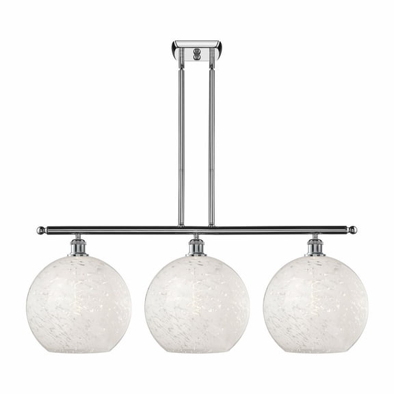 Innovations Lighting - White Mouchette - 3 Light Stem Hung Island In Modern