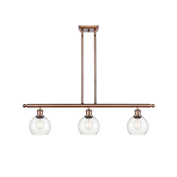 Innovations Lighting 516-3I-AC-G122-6 Athens 3 Light 36" Wide Linear Pendant - Copper