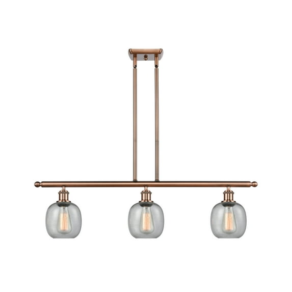 Innovations Lighting 516-3I Belfast Belfast 3 Light 36" Wide Linear Chandelier - Copper