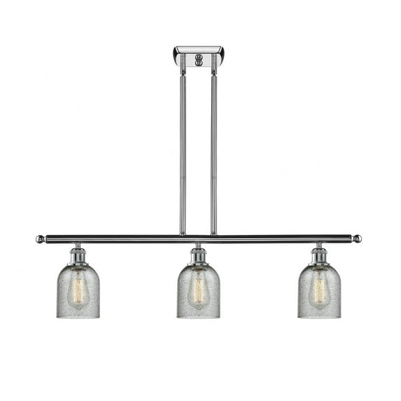 516-3I-PC-G257 Innovations Lighting Caledonia - 3 Light Island In Industrial Style-10 Inches Tall and 36 Inches Wide-Polished Chrome Finish-Charcoal