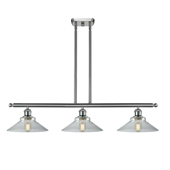 Innovations Lighting 516-3I Disc Disc 3 Light 36" Wide Linear Chandelier - Nickel
