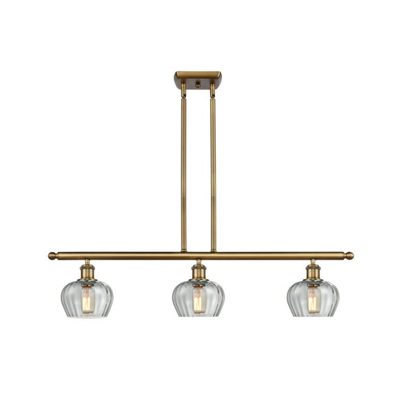 Innovations Lighting 516-3I Fenton Fenton 3 Light 36" Wide Linear Chandelier - Brass
