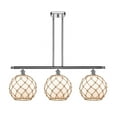 thumbnail image 1 of 516-3I-PC-G121-10RB Innovations Lighting Farmhouse Rope - 3 Light Island In Industrial Style-13 Inches Tall and 36 Inches Wide-Polished Chrome, 1 of 2