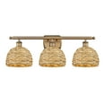 thumbnail image 1 of Innovations Lighting 516-3W-12-28 Woven Rattan Vanity Woven Rattan 3 Light 28" Wide Vanity, 1 of 7