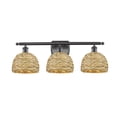 thumbnail image 1 of Innovations Lighting 516-3W-OB-RBD-8-NAT Woven Rattan 3 Light 28" Wide Vanity Light -, 1 of 7