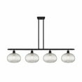 thumbnail image 1 of 516-4I-BK-G555-10CL-Innovations Lighting-Ithaca - 4 Light Stem Hung Island In Industrial Style-10 Inches Tall and 48.25 Inches Wide-Matte Black Finish, 1 of 7
