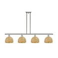 thumbnail image 1 of Innovations Lighting 516-4I-PN-RBD-8-NAT Woven Rattan 4 Light 48" Wide Linear Pendant -, 1 of 2