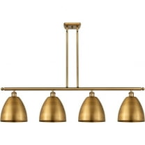 516-4I-BB-MBD-9-BB Innovations Lighting Ballston Dome - 4 Light Island In Industrial Style-12.38 Inches Tall and 48 Inches Wide-Brushed Brass