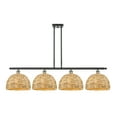 thumbnail image 1 of Innovations Lighting 516-4I-BAB-RBD-12-NAT Woven Rattan 4 Light 50" Wide Linear Pendant -, 1 of 2