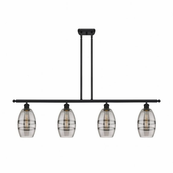 516-4I-BK-G557-6SM-Innovations Lighting-Vaz - 4 Light Stem Hung Island In Industrial Style-8.63 Inches Tall and 48 Inches Wide-Matte Black