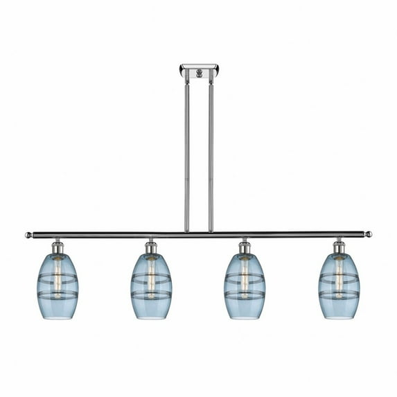 516-4I-PC-G557-6BL Innovations Lighting Vaz - 4 Light Stem Hung Island In Industrial Style-8.63 Inches Tall and 48 Inches Wide-Polished Chrome