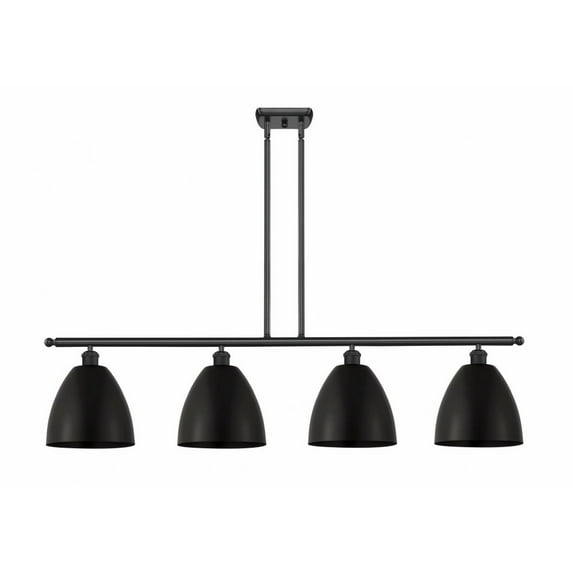 Innovations Lighting 516-4I-BK-MBD-9-BK-LED Ballston Dome - 4 Light Island In Industrial Style-12.38 Inches Tall and 48 Inches Wide Matte Black LED Brushed Brass Finish