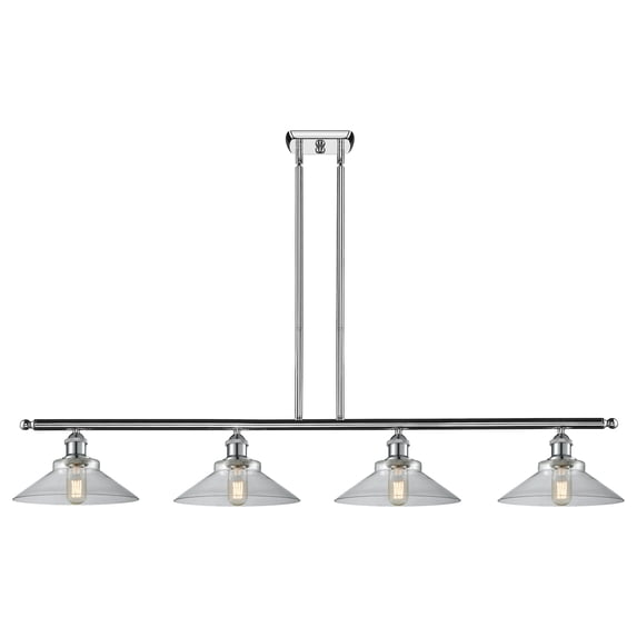 Innovations Lighting 516-4I-PC-G132 Disc 4 Light 48" Wide Linear Chandelier - Chrome