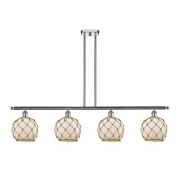 Innovations Lighting 516-4I-PC-G121-8RB Farmhouse Rope 4 Light 48" Wide Linear Chandelier