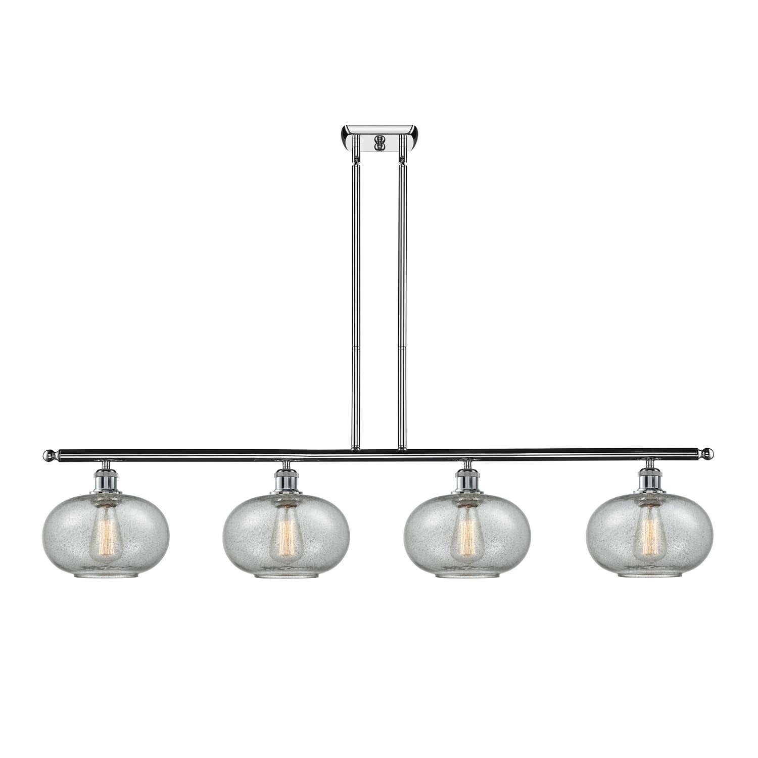 Gorham 48" Chrome and Charcoal 4-Light Linear Chandelier
