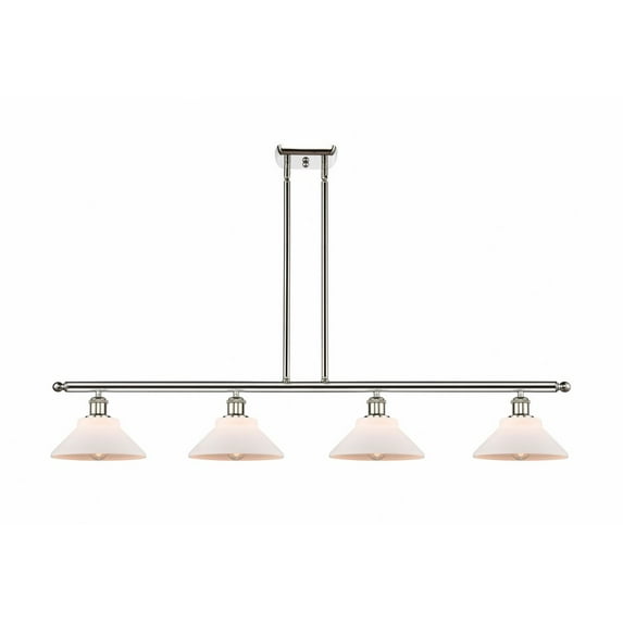 516-4I-PN-G131 Innovations Lighting Orwell - 4 Light Island In Industrial Style-9 Inches Tall and 48 Inches Wide-Polished Nickel Finish-Matte White