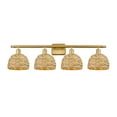 thumbnail image 1 of Innovations Lighting 516-4W-12-38 Woven Rattan Vanity Woven Rattan 4 Light 38" Wide Vanity, 1 of 7