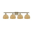 thumbnail image 1 of Innovations Lighting 516-4W-12-38 Woven Rattan Vanity Woven Rattan 4 Light 38" Wide Vanity, 1 of 7